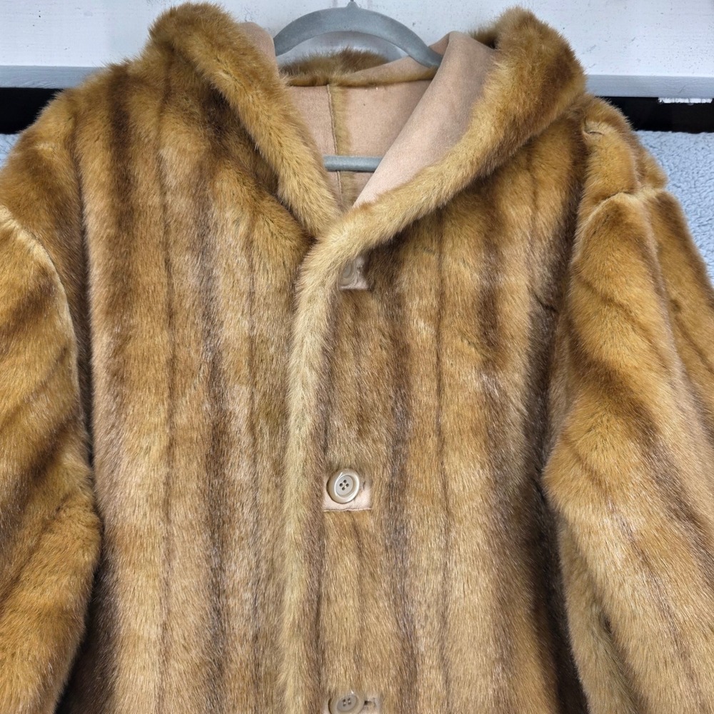 Jones New York Reversible Faux Fur‎ Suede Hooded Coat Tan Brown Plus 2X - Picture 16 of 16